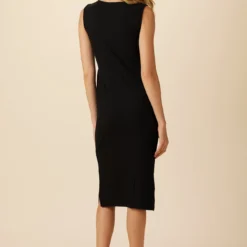 Cornelia Provence Rib Dress - Black -Amour Vert shop 0082 Cornelia Rib Black 3