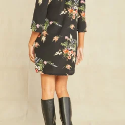 Sandrine Washable Silk Dress -Amour Vert shop 0135 Sandrine Treviso Print 1429 web