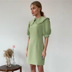 Casual Doll Neck Puff Sleeve A-Line Mini Dress High Waist Solid Color Wholesale Dresses SD58854 -Amour Vert shop 01488257 dce9 4927 a290 9e27f03daacd O1CN01UWApJX1dqUdiNc2nH 3020913787 0 cib