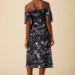 Dima Ecovero Midi Dress - Gemini Navy -Amour Vert shop 01 10167 Dima Gemini Navy 3