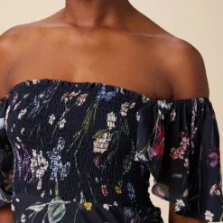 Dima Ecovero Midi Dress - Gemini Navy -Amour Vert shop 01 10167 Dima Gemini Navy 4