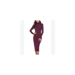 Solid Color Sweater Long Sleeve Stretch Slim Turtleneck Knit Dress Supplier SD182879