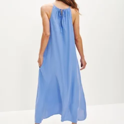 Jasmin Cottonseed Cupro Dress -Amour Vert shop 0364 Jasmin Sky 2158 web