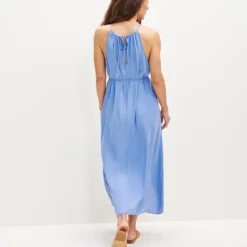 Jasmin Cottonseed Cupro Dress -Amour Vert shop 0364 Jasmin Sky 2204 web