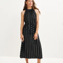 Mila Zero-Waste Dream Knit Dress 24 Mila Zero-Waste Dream Knit Dress -Amour Vert shop 0365 Mila Zero Waste Dress Black Havana Stripe 1618 web