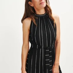 Mila Zero-Waste Dream Knit Dress 21 Mila Zero-Waste Dream Knit Dress -Amour Vert shop 0365 Mila Zero Waste Dress Black Havana Stripe 1636 web