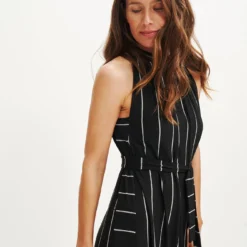 Mila Zero-Waste Dream Knit Dress 27 Mila Zero-Waste Dream Knit Dress -Amour Vert shop 0365 Mila Zero Waste Dress Black Havana Stripe 1637 web