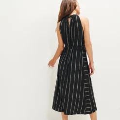 Mila Zero-Waste Dream Knit Dress 20 Mila Zero-Waste Dream Knit Dress -Amour Vert shop 0365 Mila Zero Waste Dress Black Havana Stripe 1665 web