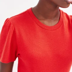 Tenille Scallop Knit Midi Dress -Amour Vert shop 0424 Tenille Carmine 2621 web