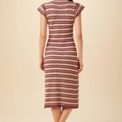 Betsy Organic Cotton Dress - Sumac And Birch Stripe -Amour Vert shop 0428 Betsy Sumac Birch Stripe 3