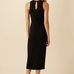 Cortney Cottonseed Cupro Dress - Black -Amour Vert shop 0448 Cortney Cupro Black 3