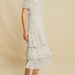 Naya Chiffon Dress -Amour Vert shop 0539 Naya Black Polka Dot 1585 web