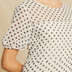 Naya Chiffon Dress -Amour Vert shop 0539 Naya Black Polka Dot 1624 web