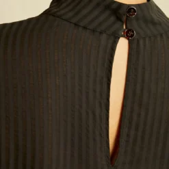 Alina Tencel Dress - Black -Amour Vert shop 0542 Alina Stripe Black 1083 web