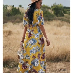 Sexy Deep V Floral Swing Dress Short Sleeve Slim Drawstring High Slit Vacation Wholesale Dresses SDN560326 18 Sexy Deep V Floral Swing Dress Short Sleeve Slim Drawstring High Slit Vacation Wholesale Dresses SDN560326 -Amour Vert shop 057ced67 7956 4beb 9404 d2353c2e9aa7 180ce814fa14bd82449bec739190ae56