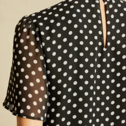 Corinne Chiffon Dress -Amour Vert shop 0606 Corinne Chiffon Dot 0551 web