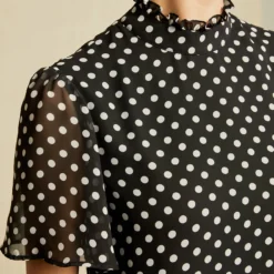 Corinne Chiffon Dress -Amour Vert shop 0606 Corinne Chiffon Dot 0564 web