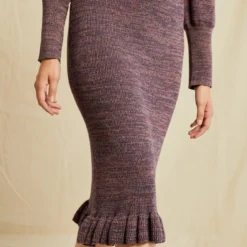 Alaya Organic Cotton Sweater Dress - Azure Melange -Amour Vert shop 0658 Alaya Azure Melange 3962 web 71292be0 642f 440e a404 27ca91e0bf6f