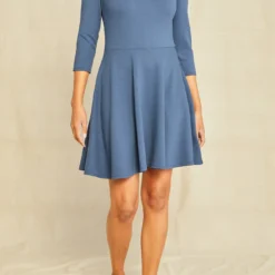 Lennox Ponte Twill Dress - Azure