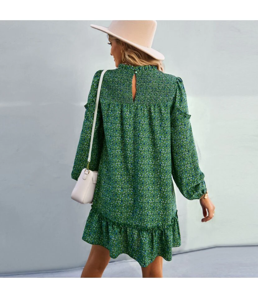 Casual Floral Mini Dress Crew Neck Long Sleeve Vacation Wholesale Dresses SDN561073 12 Casual Floral Mini Dress Crew Neck Long Sleeve Vacation Wholesale Dresses SDN561073 - Image 10