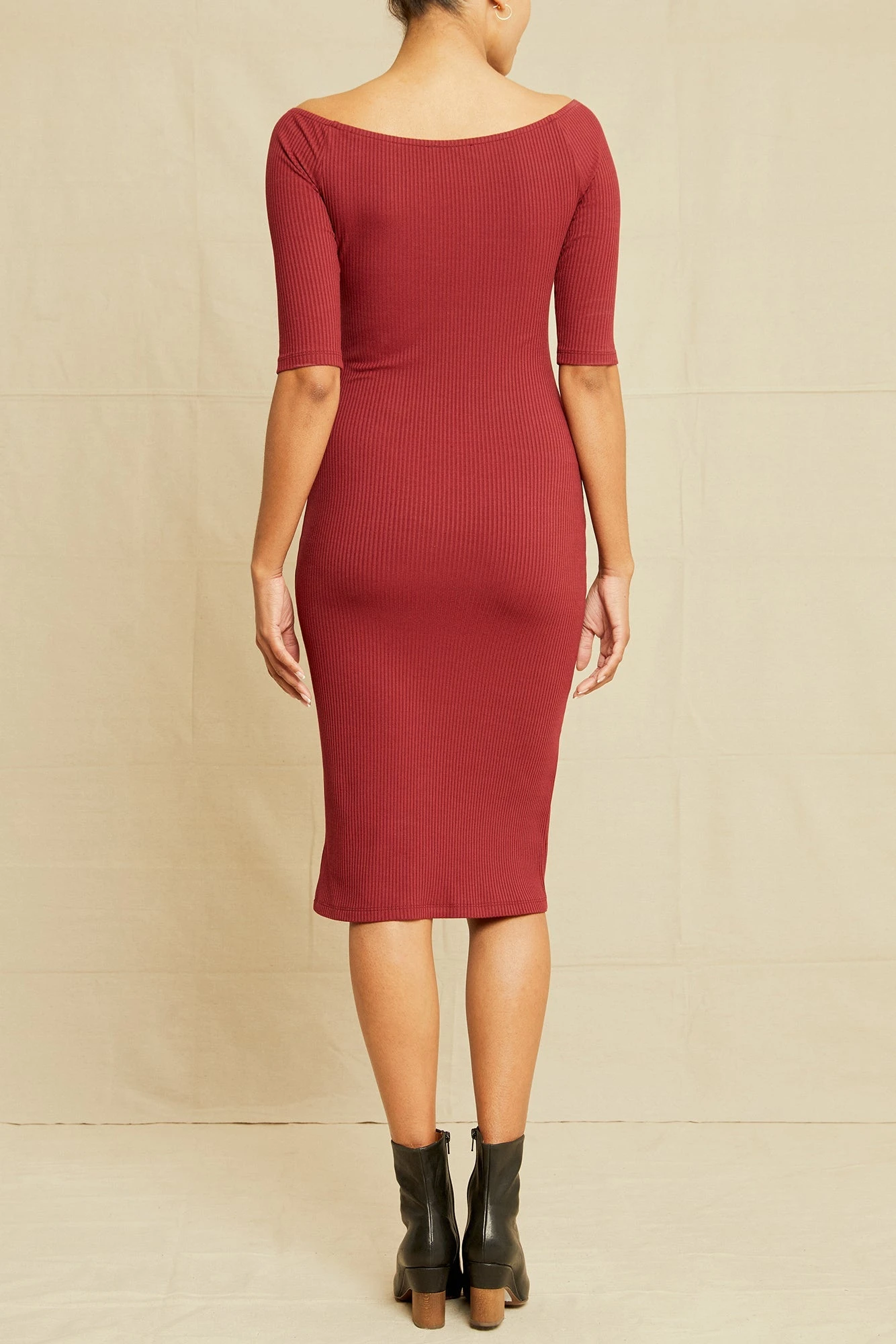 Amara Paris Rib Dress - Mulberry 5 Amara Paris Rib Dress - Mulberry - Image 3