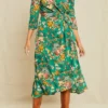 Maribel Washable Silk Wrap Dress - Rosalind Floral -Amour Vert shop 0745 Maribel Rosalind Floral 13843 web