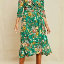 Maribel Washable Silk Wrap Dress - Rosalind Floral