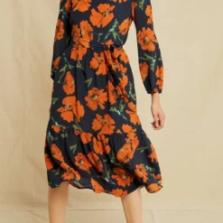 Adrienne Washable Silk Dress - Paysage Floral