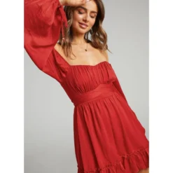 Square Neck Solid Color Lantern Sleeve Ruffles Lace-Up Swing Dress Vintage Wholesale Dresses SD531198 -Amour Vert shop 080c133b 8f2c 4dbd afa8 d1347900f4c5 2ee07c9cb1034eb44cd9b679a10a9c5f