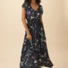Sarla Ecovero Dress - Gemini Navy -Amour Vert shop 08 10219 Sarla Gemini Navy 1