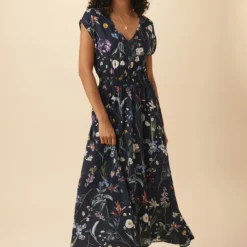 Sarla Ecovero Dress - Gemini Navy