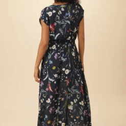 Sarla Ecovero Dress - Gemini Navy -Amour Vert shop 08 10219 Sarla Gemini Navy 3