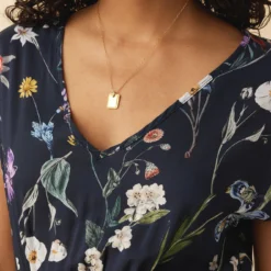 Sarla Ecovero Dress - Gemini Navy -Amour Vert shop 08 10219 Sarla Gemini Navy 4