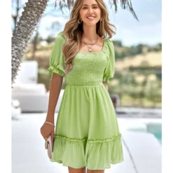 Casual Square Neck Solid Color Puff Sleeve Swing Dress Wholesale Dresses SDN538821 -Amour Vert shop 0b042be4 5d7e 41a9 8cff 5058b1cd4b2b 1beaaec867f791e47f0f6aaa22133579