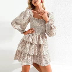 Plain & Print Long Lantern Sleeve Square Neck Chiffon Layered Skirts Design Cake Dress Resort Wholesale Dresses SDN532456 -Amour Vert shop 0cce5b28 6dec 4205 b56e 83fddb240853 cecc6956c4a0ce65c36bf468ae842a36