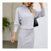Solid Color Turtleneck Knitted Sweater Dress Wholesale Womens Clothing N3823110200043 -Amour Vert shop 0ebe2a68fc9a40ef98cab0b301214278 4