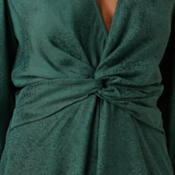 Etta Cupro Viscose Jacquard Dress - Darkest Spruce 9 Etta Cupro Viscose Jacquard Dress - Darkest Spruce -Amour Vert shop 10077 Etta Jaquard Darkest Spruce 4