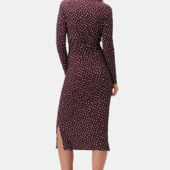 Castile Viscose Knit Dress - Doucet Dot Vineyard -Amour Vert shop 10078 Castile Doucet Dot Vineyard 3
