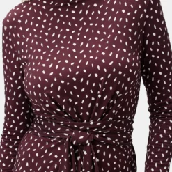 Castile Viscose Knit Dress - Doucet Dot Vineyard -Amour Vert shop 10078 Castile Doucet Dot Vineyard 4