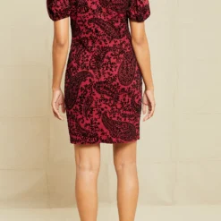 Jules Upcycled Dress - Bordeaux -Amour Vert shop 1007 Jules Bordeaux Floral 12518 web ac04583c 122d 4d8a a686 f275a650d53a