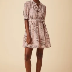 Malta Washable Silk Dress - Valencia Dot Pink