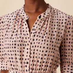 Malta Washable Silk Dress - Valencia Dot Pink -Amour Vert shop 10081 Malta Silk Valencia Dot 4