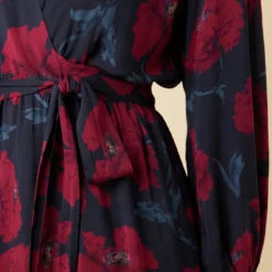 Elma Ecovero Wrap Dress - Paysage Berry -Amour Vert shop 10088 Elma Viscose Paysage Berry 4