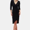 Abigail Paris Rib Dress - Black 1 Abigail Paris Rib Dress - Black -Amour Vert shop 10098 Abigail Black 1