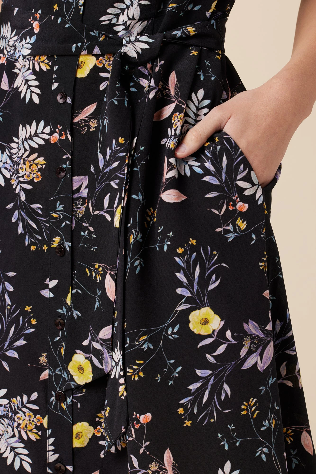 Joyce Washable Silk Dress - French Jardin Black 7 Joyce Washable Silk Dress - French Jardin Black - Image 5