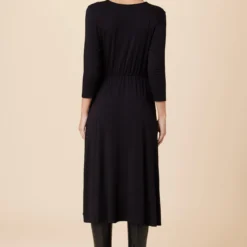 Olive 3/4 Sleeve Dream Knit Dress - Black -Amour Vert shop 10128 34 Slv Olive Black 3