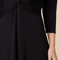 Olive 3/4 Sleeve Dream Knit Dress - Black -Amour Vert shop 10128 34 Slv Olive Black 4