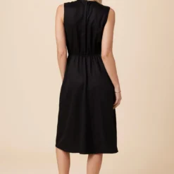 Olive Tencel Midi Dress - Black -Amour Vert shop 10133 Olive Twill Black 3