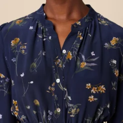 Arya 3/4 Sleeve Washable Silk Dress - Ana Floral -Amour Vert shop 10139R1 Arya Silk Ana Floral 4