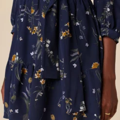 Arya 3/4 Sleeve Washable Silk Dress - Ana Floral -Amour Vert shop 10139R1 Arya Silk Ana Floral 5